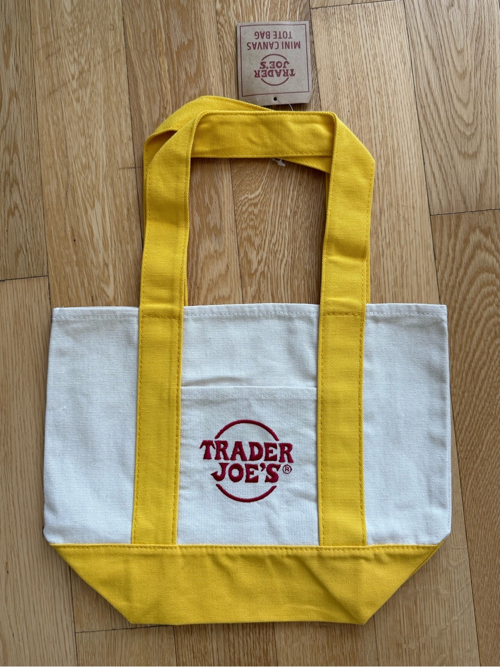 Trader Joe’s Mini Canvas Tote Bag - Yellow - NEW W/ TAG - Limited Edition 2025